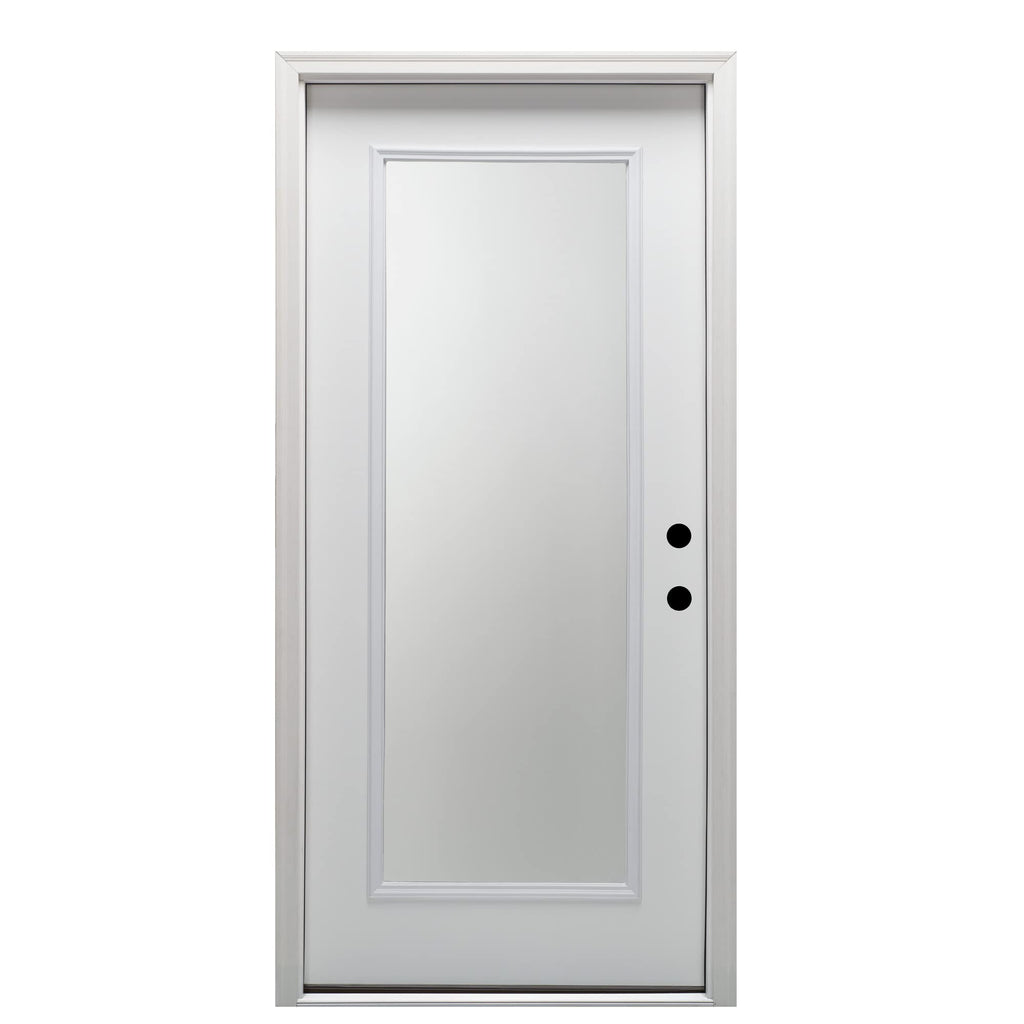 Primed Fiberglass Left Hand In-Swing Prehung Front Door 30" x 80" T964