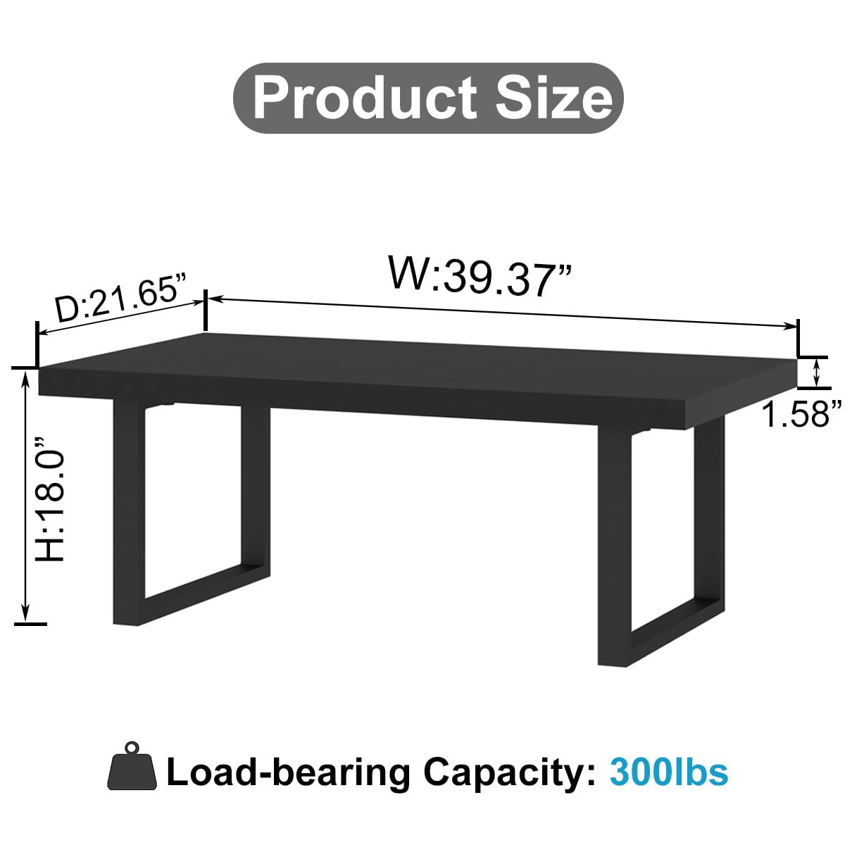 Black Wood Coffee Table E401