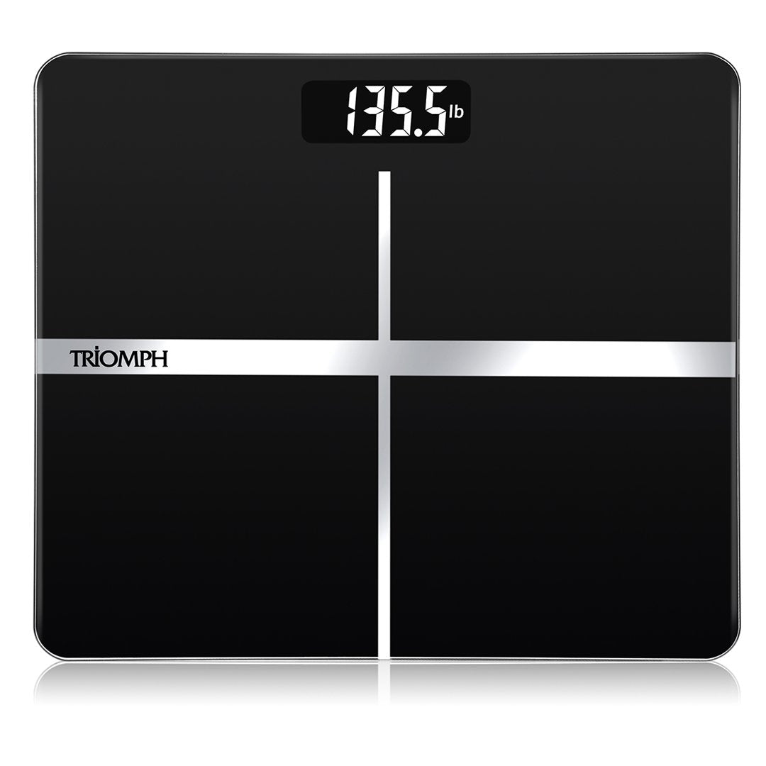 Black Digital Bathroom Scale with Backlit Display V785