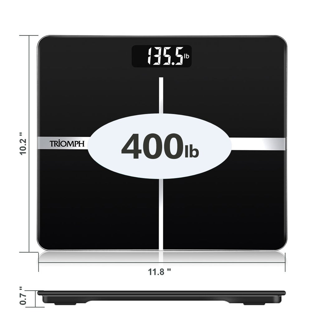 Black Digital Bathroom Scale with Backlit Display V785