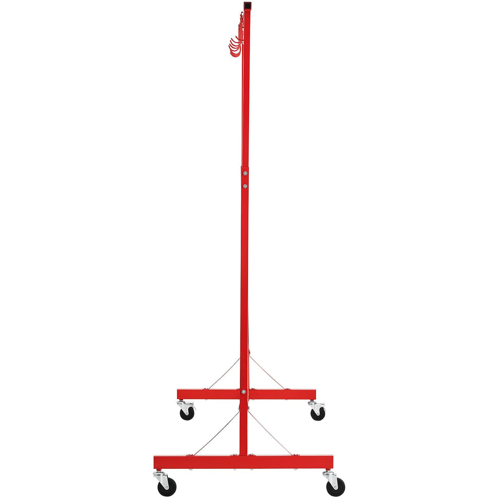 Adjustable Height 66 lbs Capacity Painting Rack with 8 Hooks and 4 Swiveling Wheels M1451