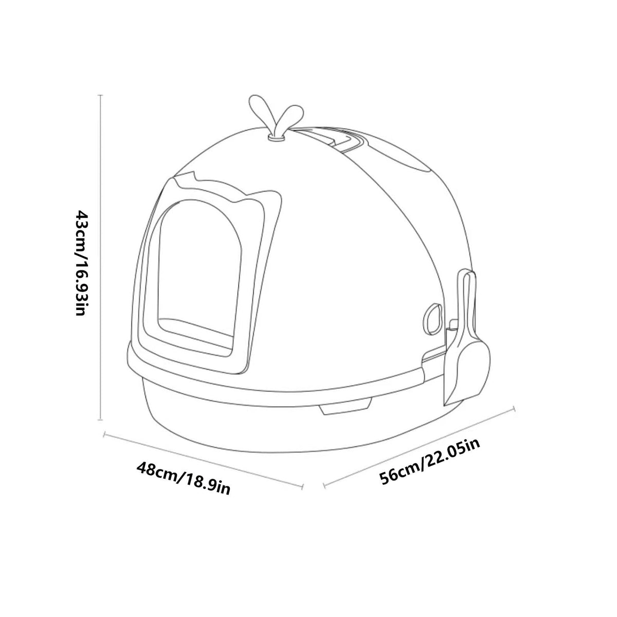 Covered Cat Litter Box with Scoop L4521