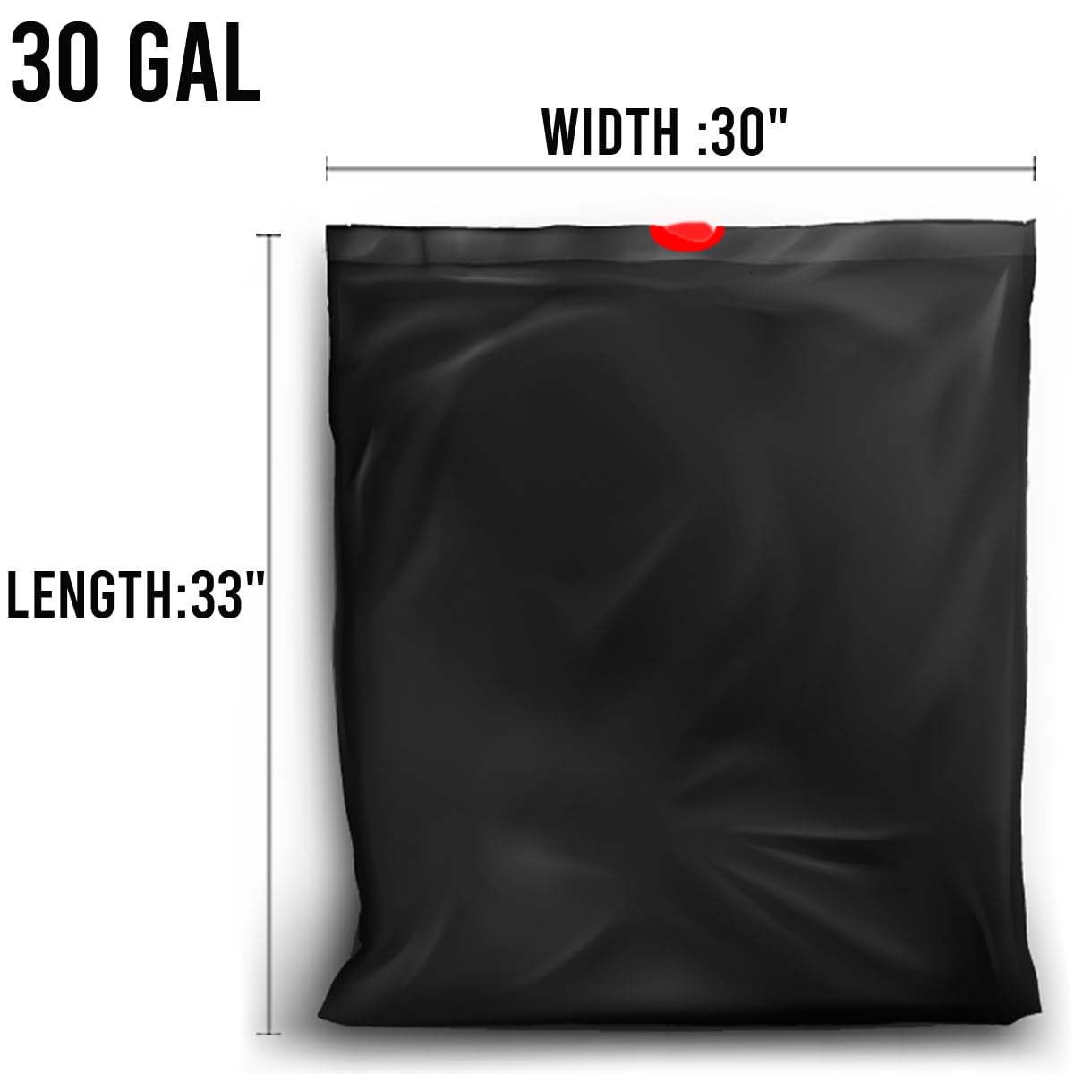 30 Gallon Drawstring Trash Bags, 150 Count Black Heavy Duty Y4261