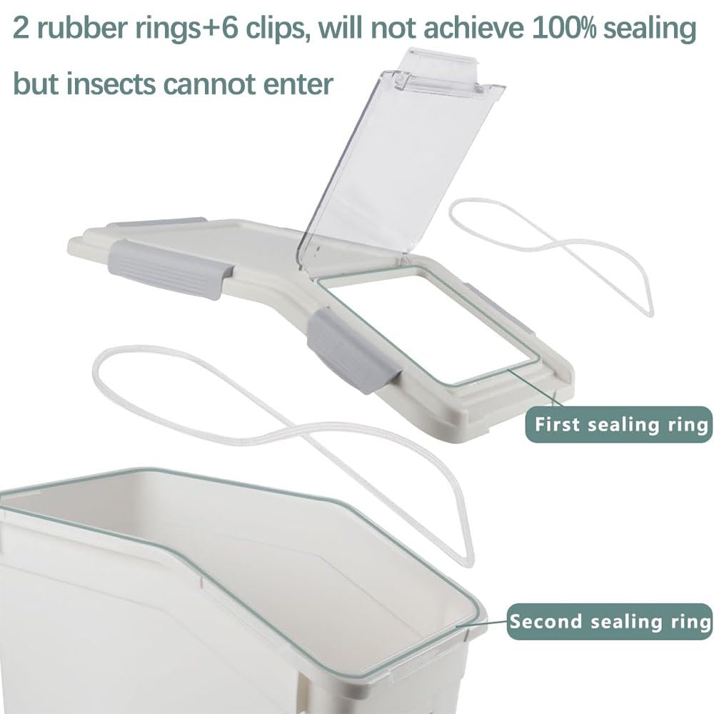 30lb Food Storage Container with Scoop and Wheels, 2 Pack V37287