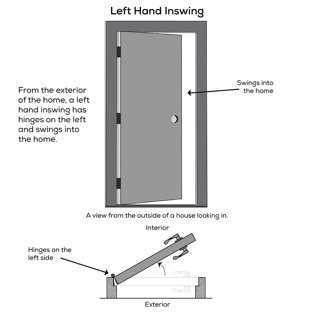 Primed Fiberglass Left Hand In-Swing Prehung Front Door 30" x 80" T964