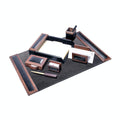 Walnut & Leather 7-Piece Desk Set W93537