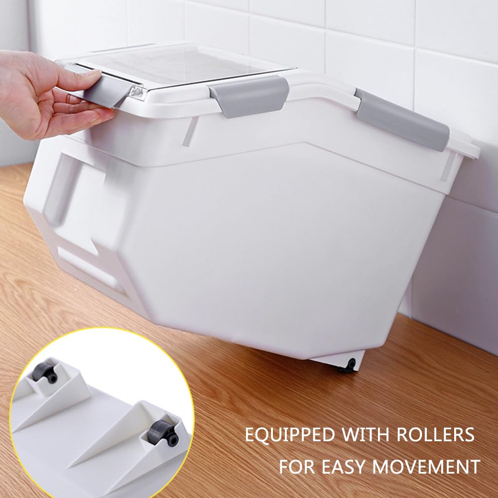 30lb Food Storage Container with Scoop and Wheels, 2 Pack V37287