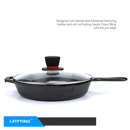 12 Inch Tempered Glass Lid with Steam Vent K198