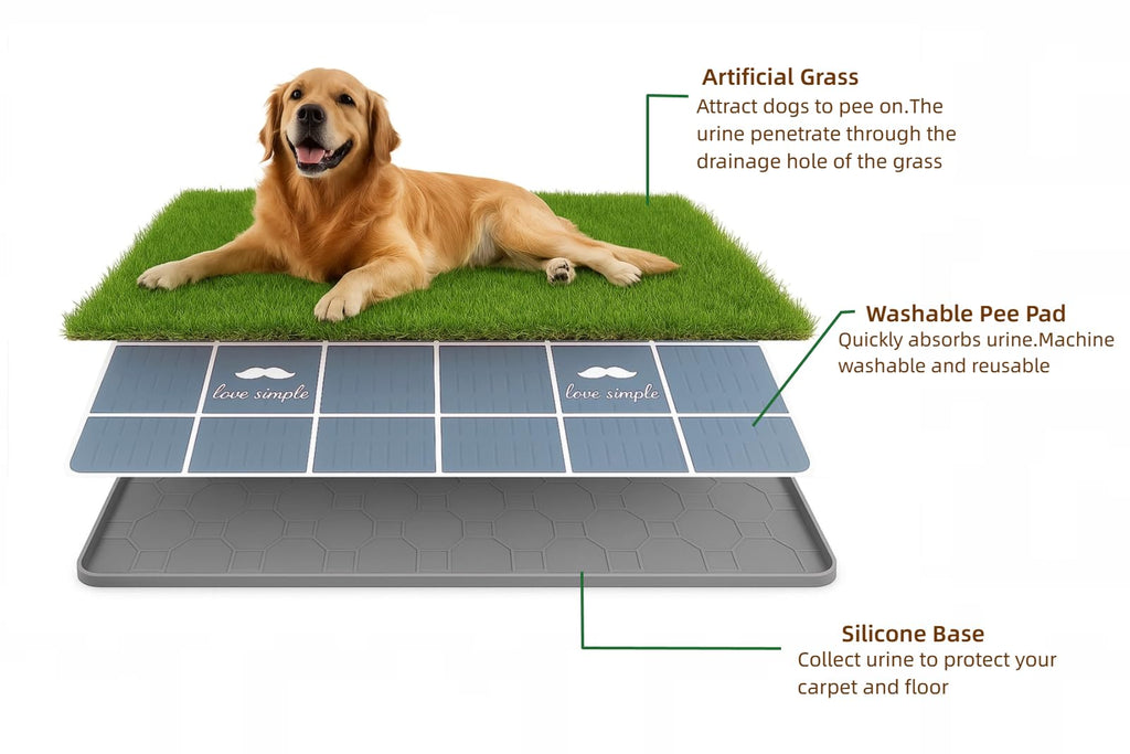 Large Dog Grass Pad with Tray 34x22 Inch R853