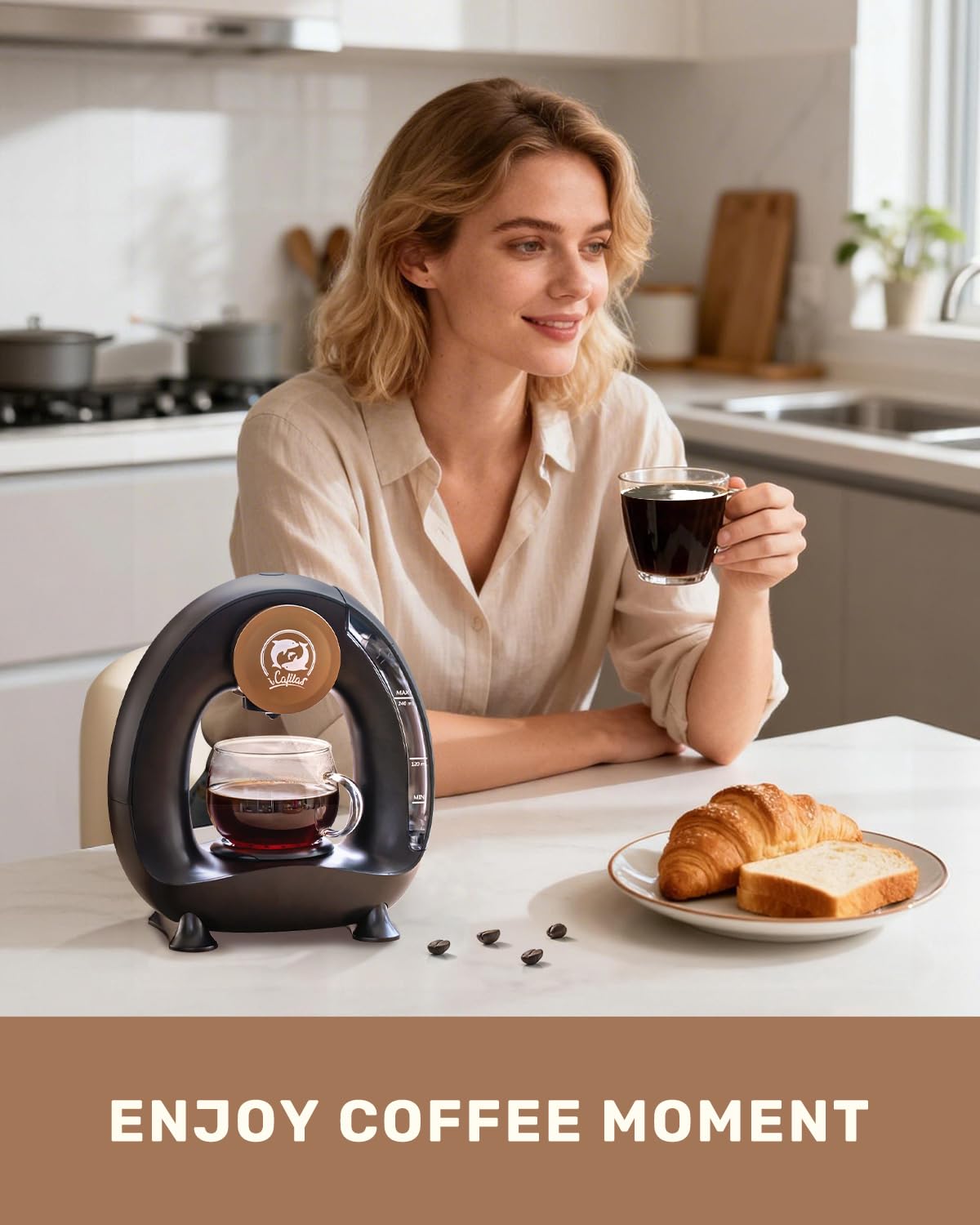 2-in-1 Mini Single Serve Coffee Maker F22465