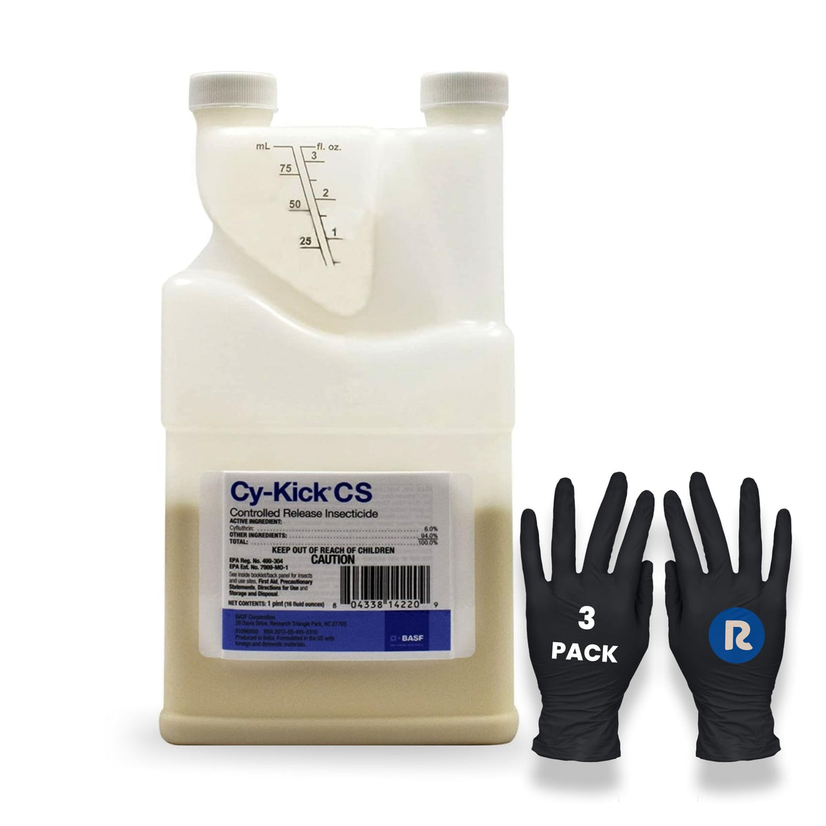 16 oz Liquid Concentrate Insecticide 2-Pack with Glue Boards and Nitrile Gloves Z523666