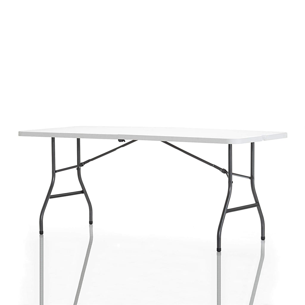 6ft White Blow Molded Folding Table U8435