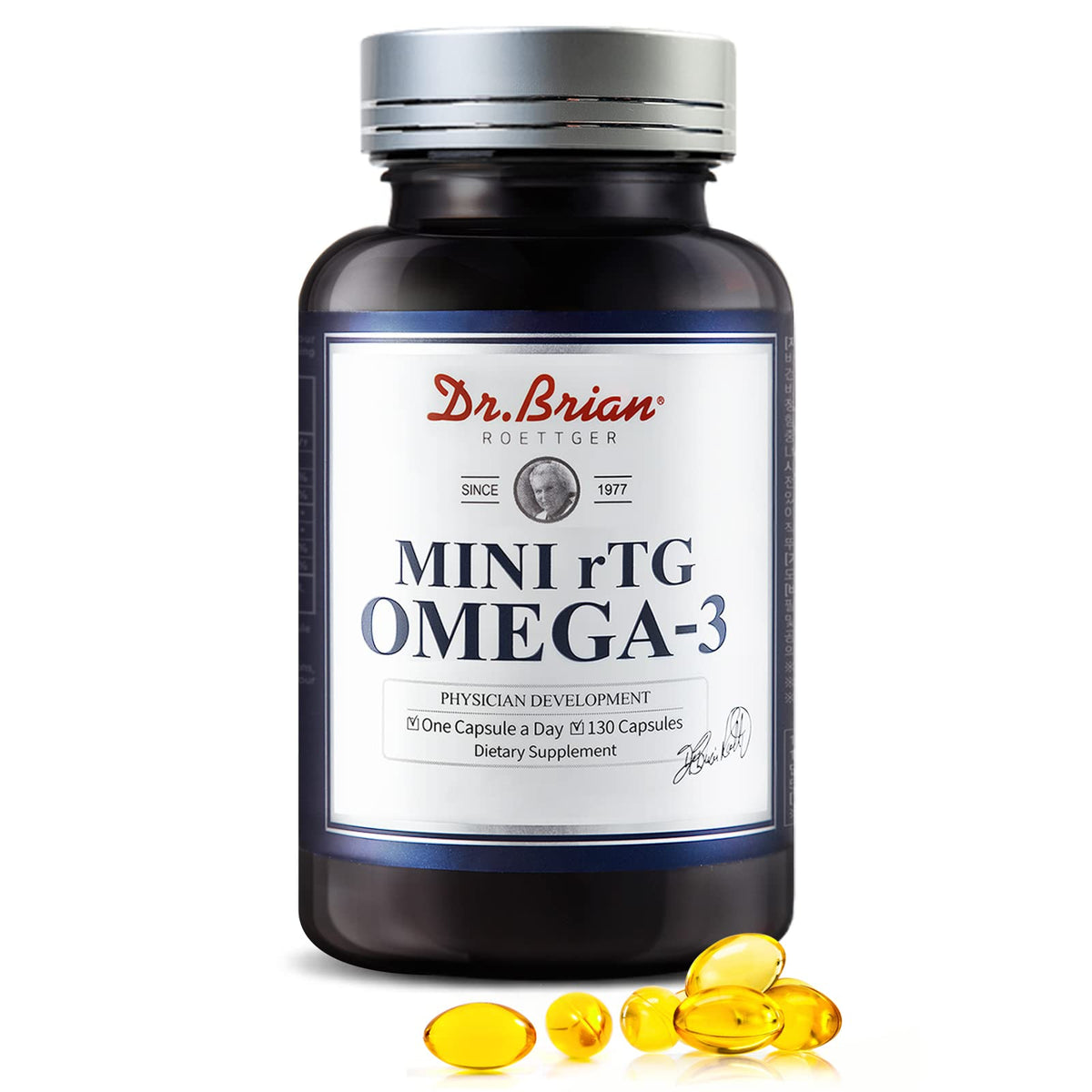 130 Softgel rTG Omega 3 Fish Oil Capsule with EPA/DHA Vitamin D E R2253