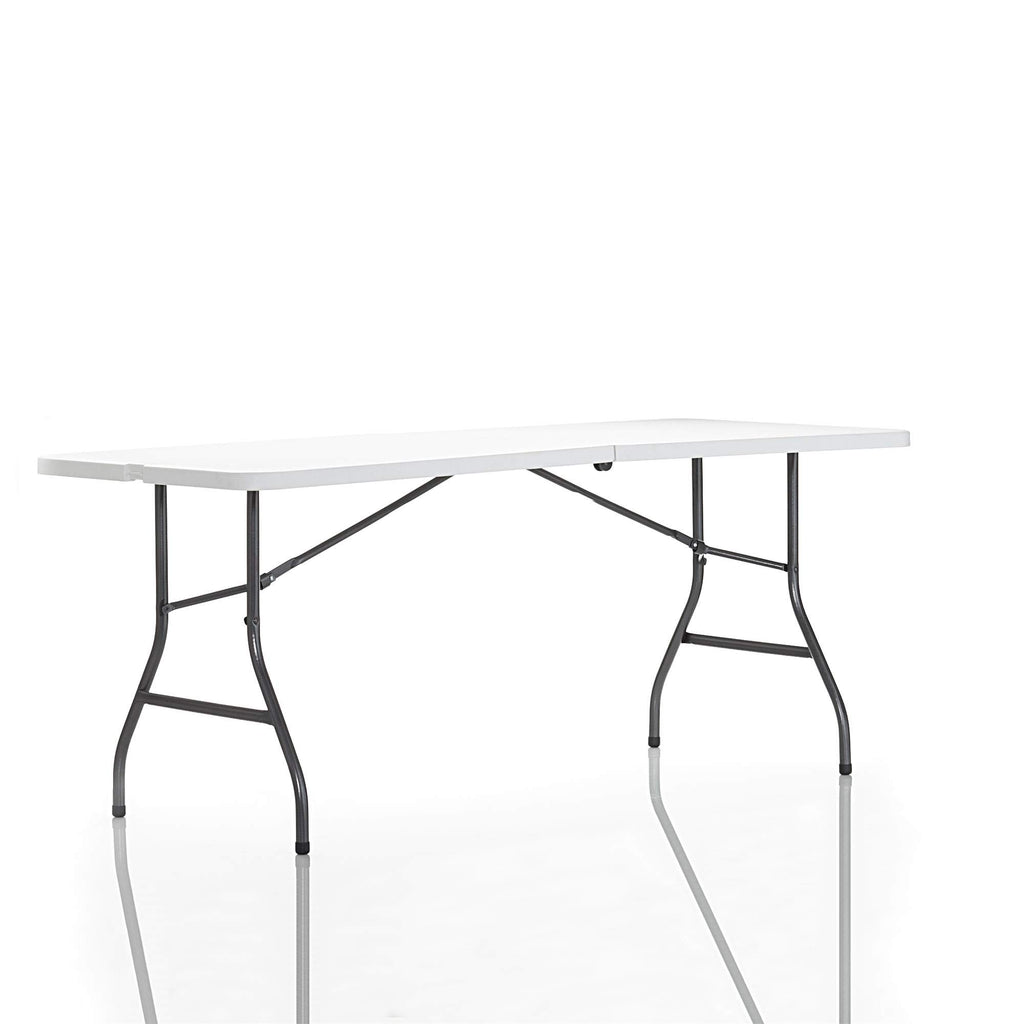 6ft White Blow Molded Folding Table U8435
