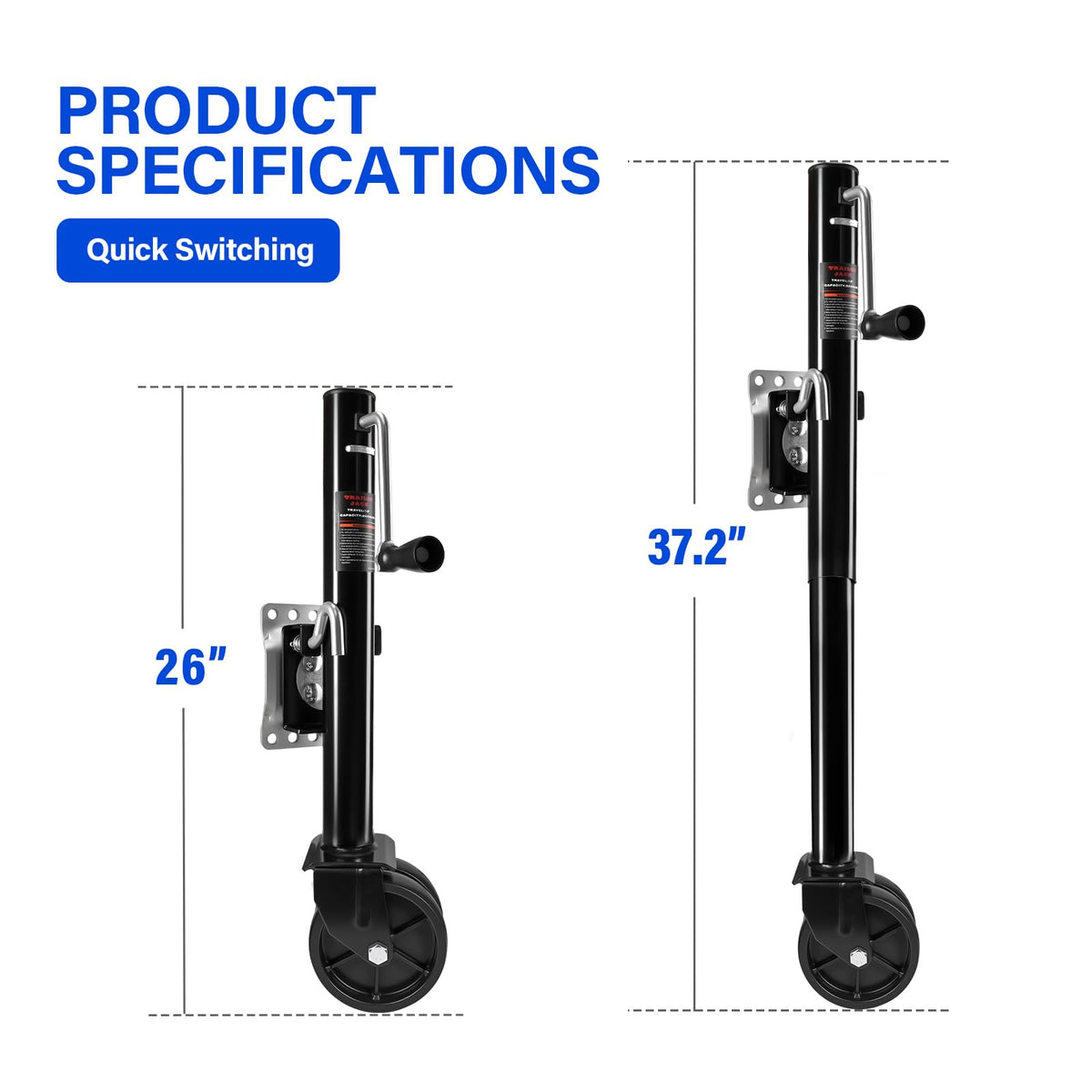 2000 lbs Dual Wheel Trailer Jack R9711