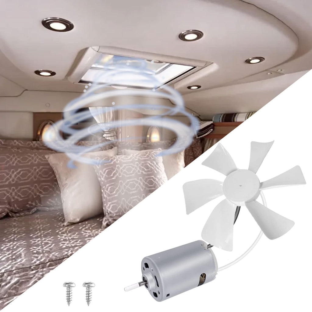 3 Packs 14" White RV Roof Vent Cover Replacement with 6" Fan Blade and 12 Volt Motor O175