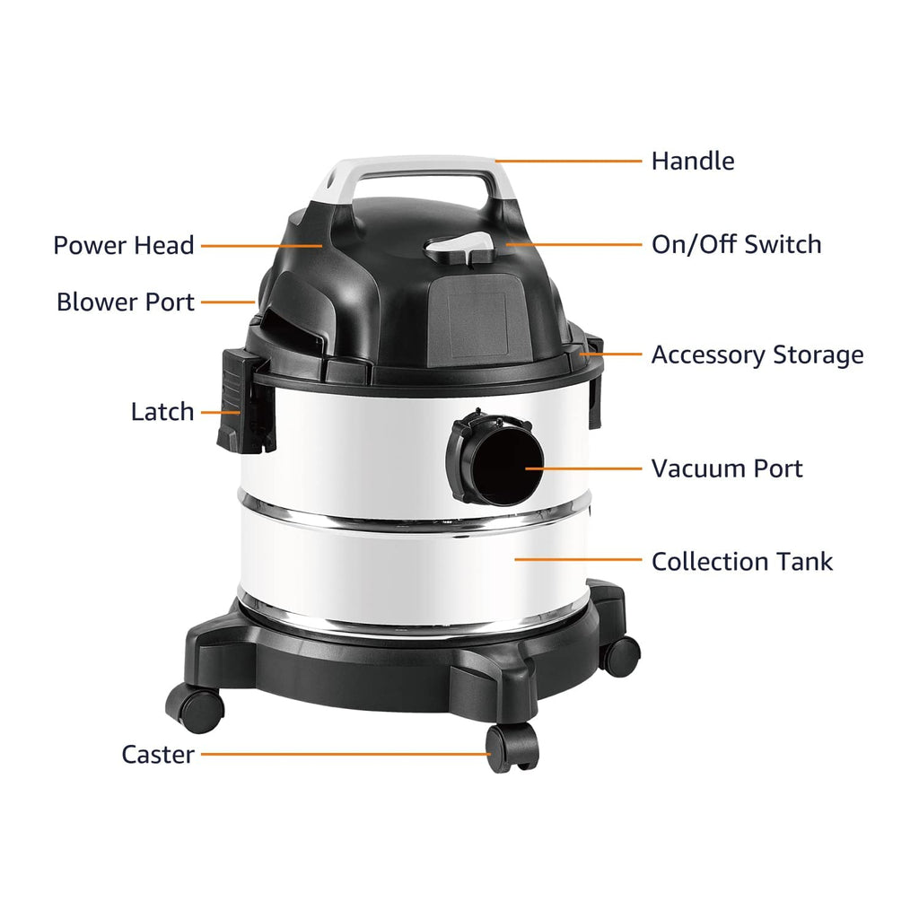 Wet Dry Shop Vacuum Cleaner 4 Gallon Stainless Steel P715890