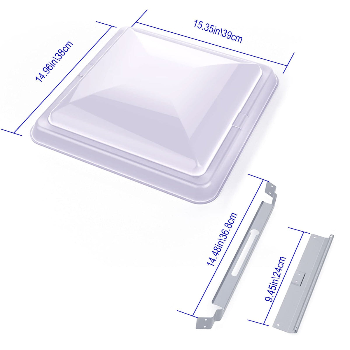 3 Packs 14" White RV Roof Vent Cover Replacement with 6" Fan Blade and 12 Volt Motor O175