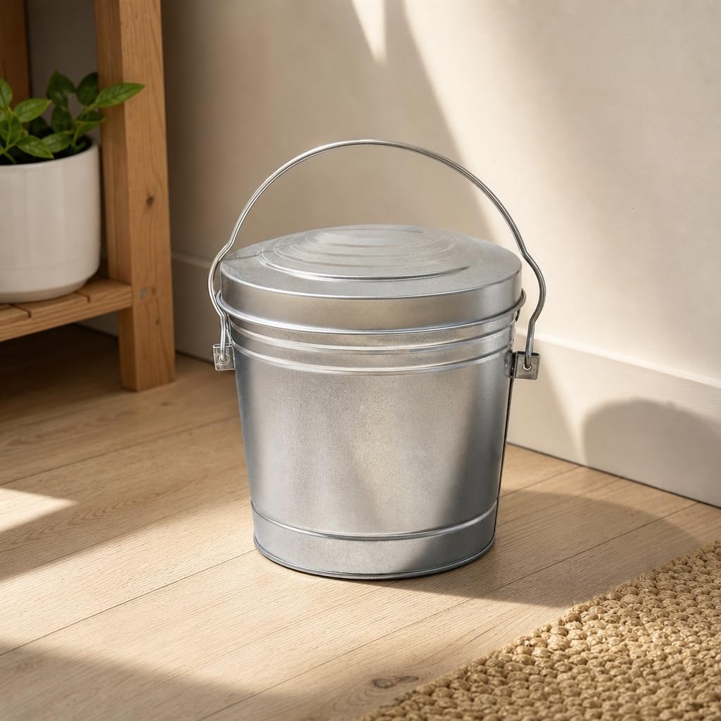 6 Gal Galvanized Steel Storage Can with Locking Lid K672124