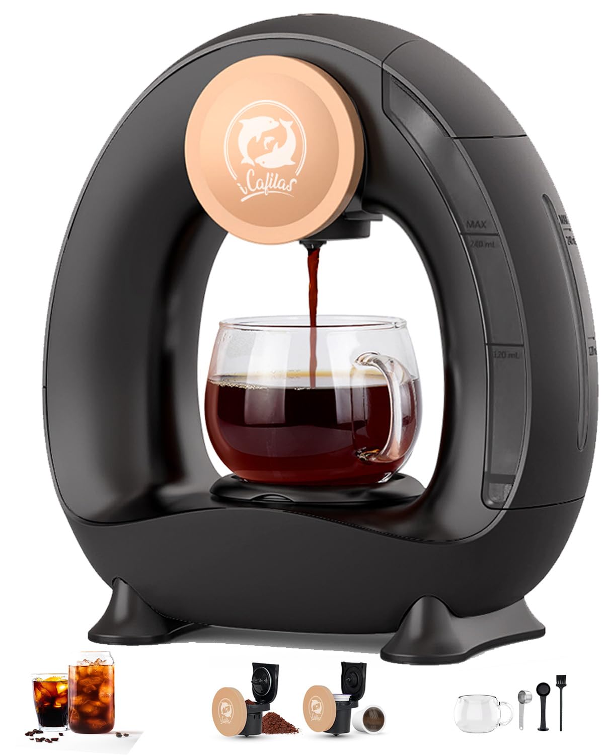 2-in-1 Mini Single Serve Coffee Maker F22465