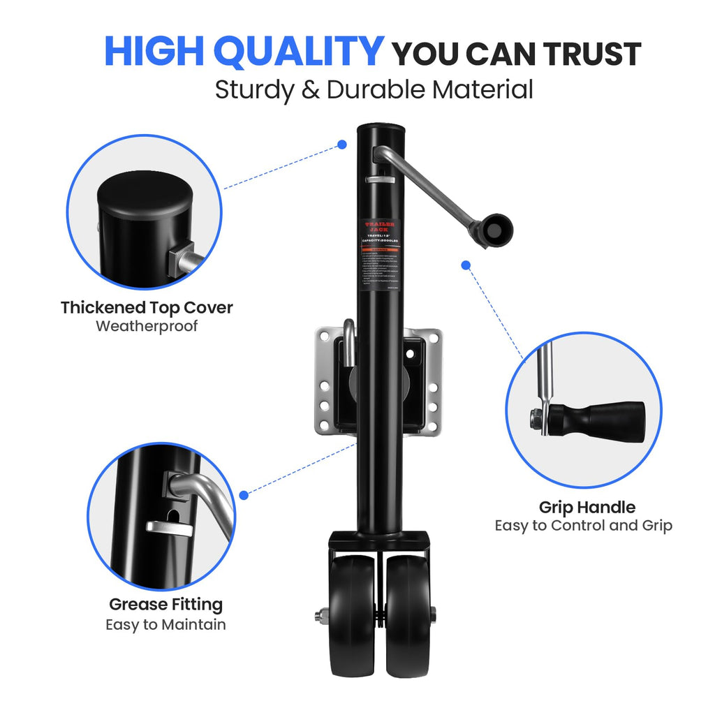 2000 lbs Dual Wheel Trailer Jack R9711