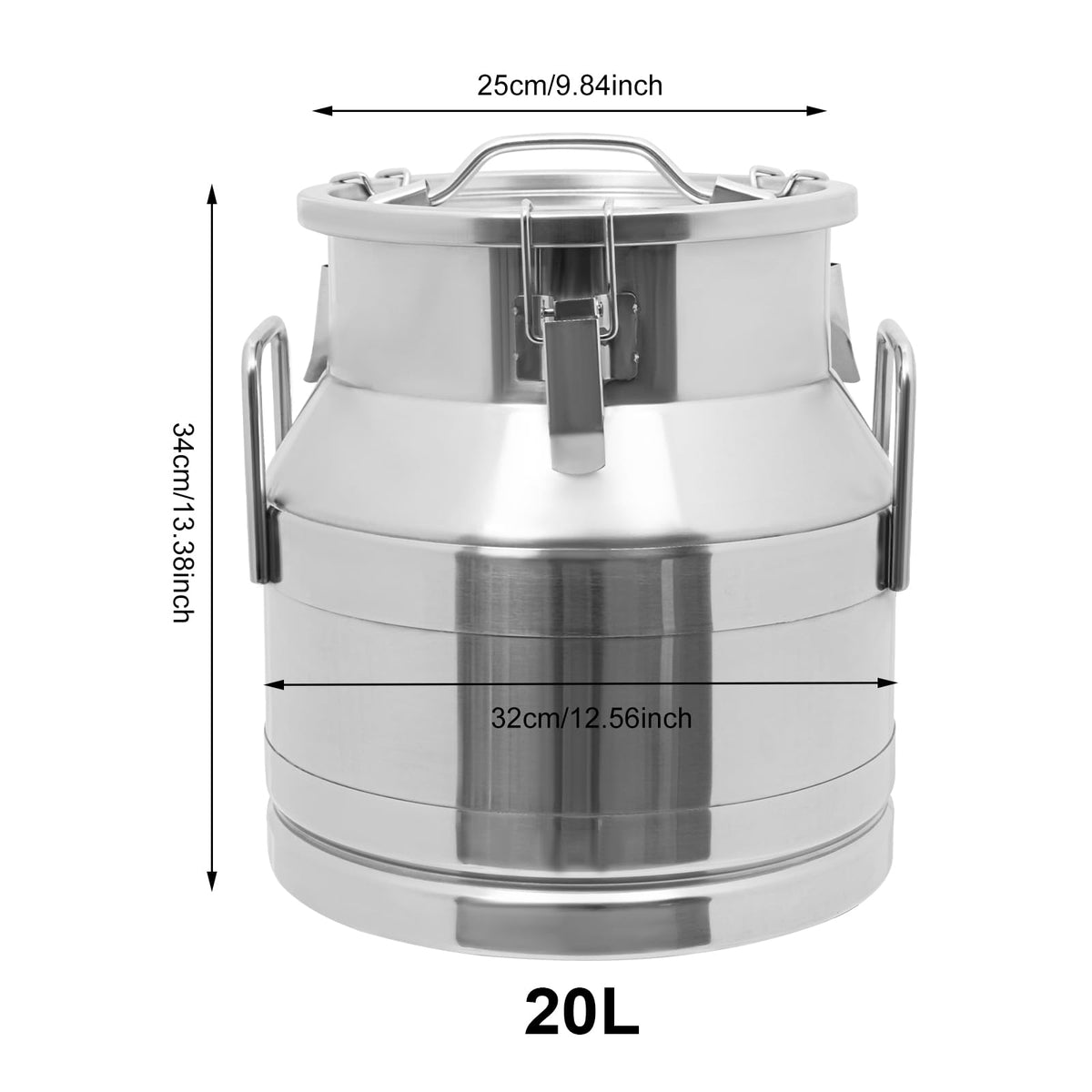 Stainless Steel Milk Can with Faucet, 20L Silicone Sealed Lid F4610
