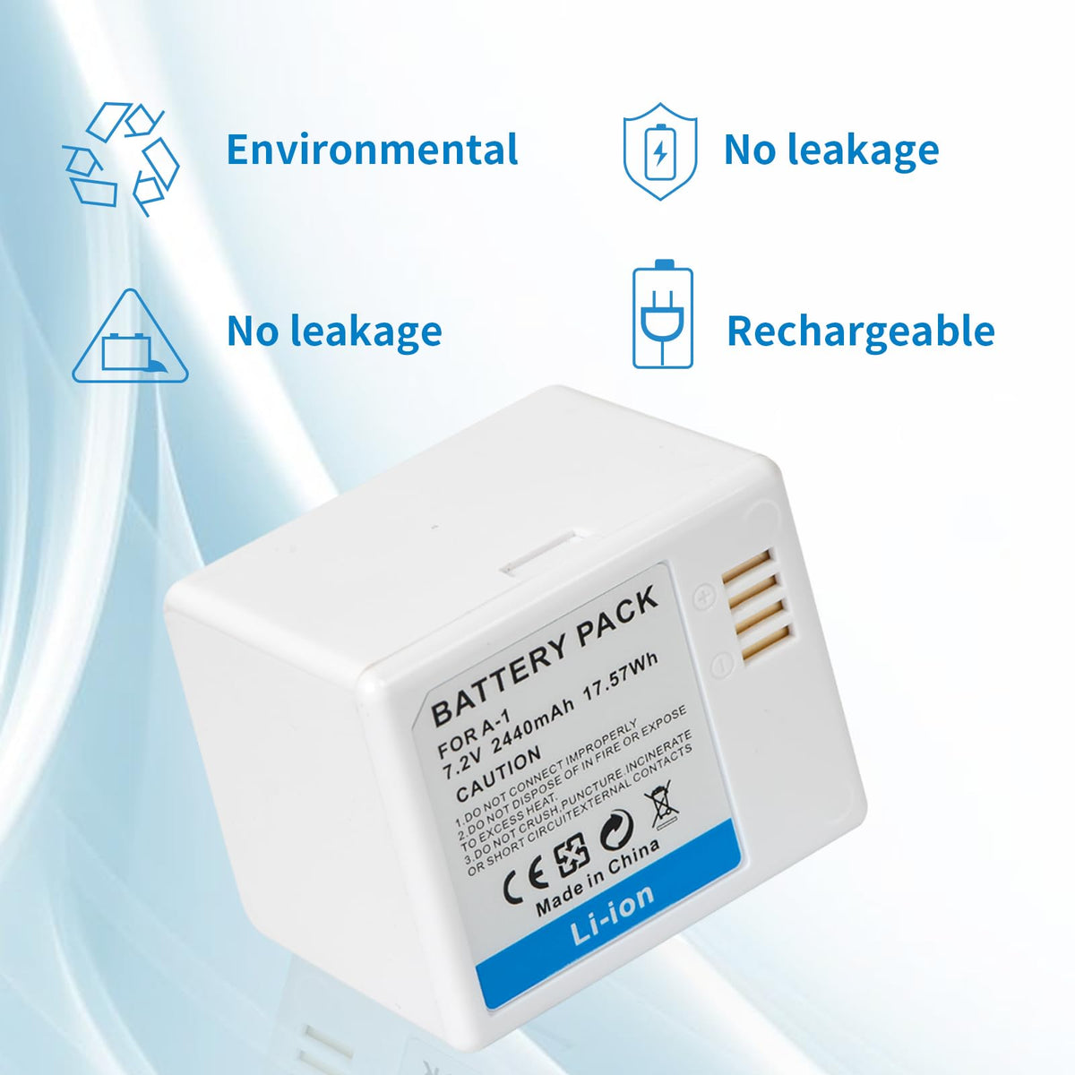 2-Pack Rechargeable 7.2V 2440mAh Lithium-Ion Batteries with Charging Station E292102