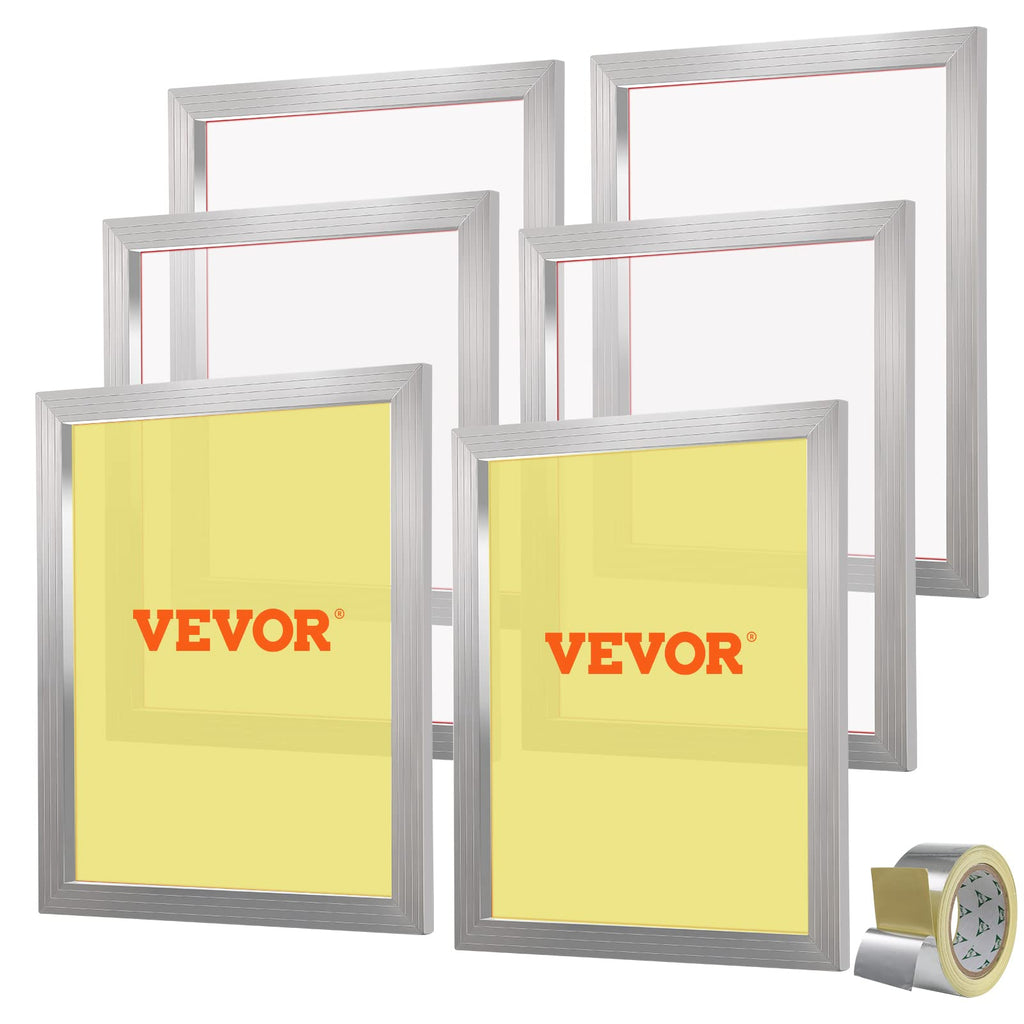 6 Pieces Aluminum Silk Screen Frame with 110 Count Nylon Mesh M550