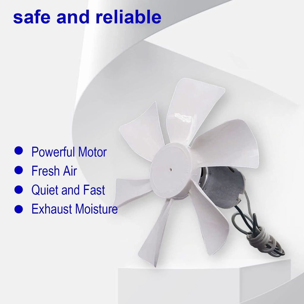 3 Packs 14" White RV Roof Vent Cover Replacement with 6" Fan Blade and 12 Volt Motor O175