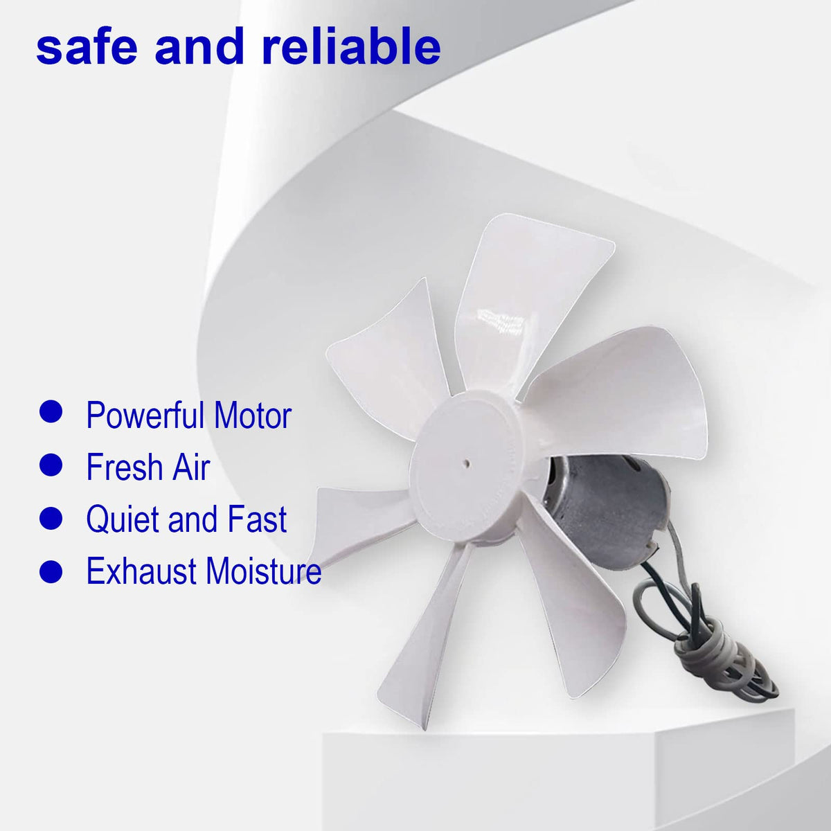 3 Packs 14" White RV Roof Vent Cover Replacement with 6" Fan Blade and 12 Volt Motor O175