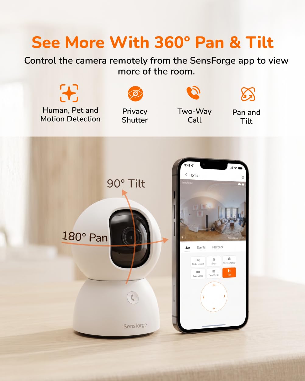 2.5K Indoor Pan-Tilt Security Camera O98131
