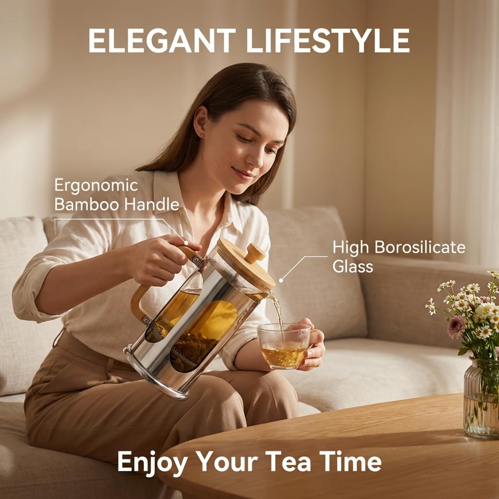 34 oz Borosilicate Glass French Press Coffee Maker S140261
