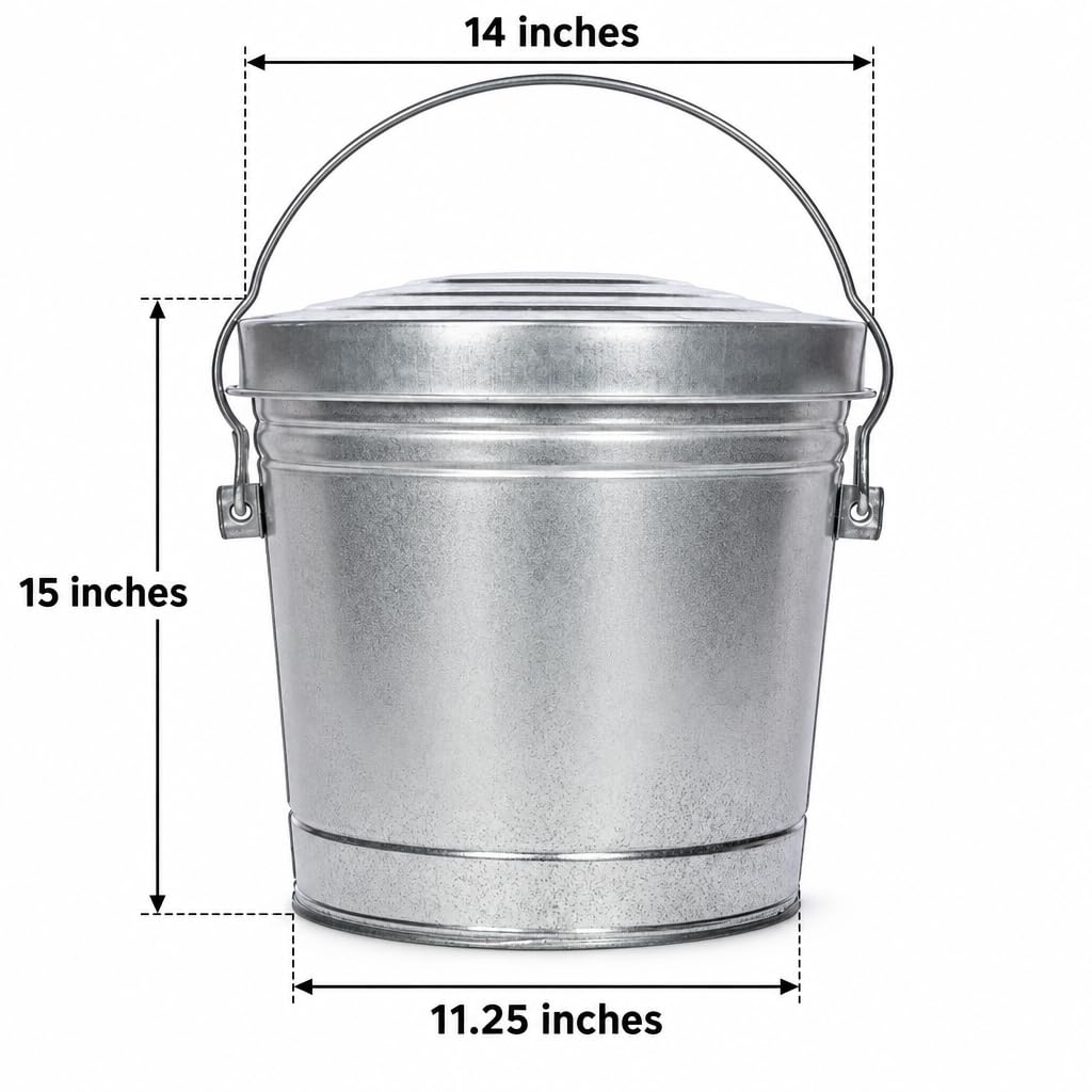6 Gal Galvanized Steel Storage Can with Locking Lid K672124