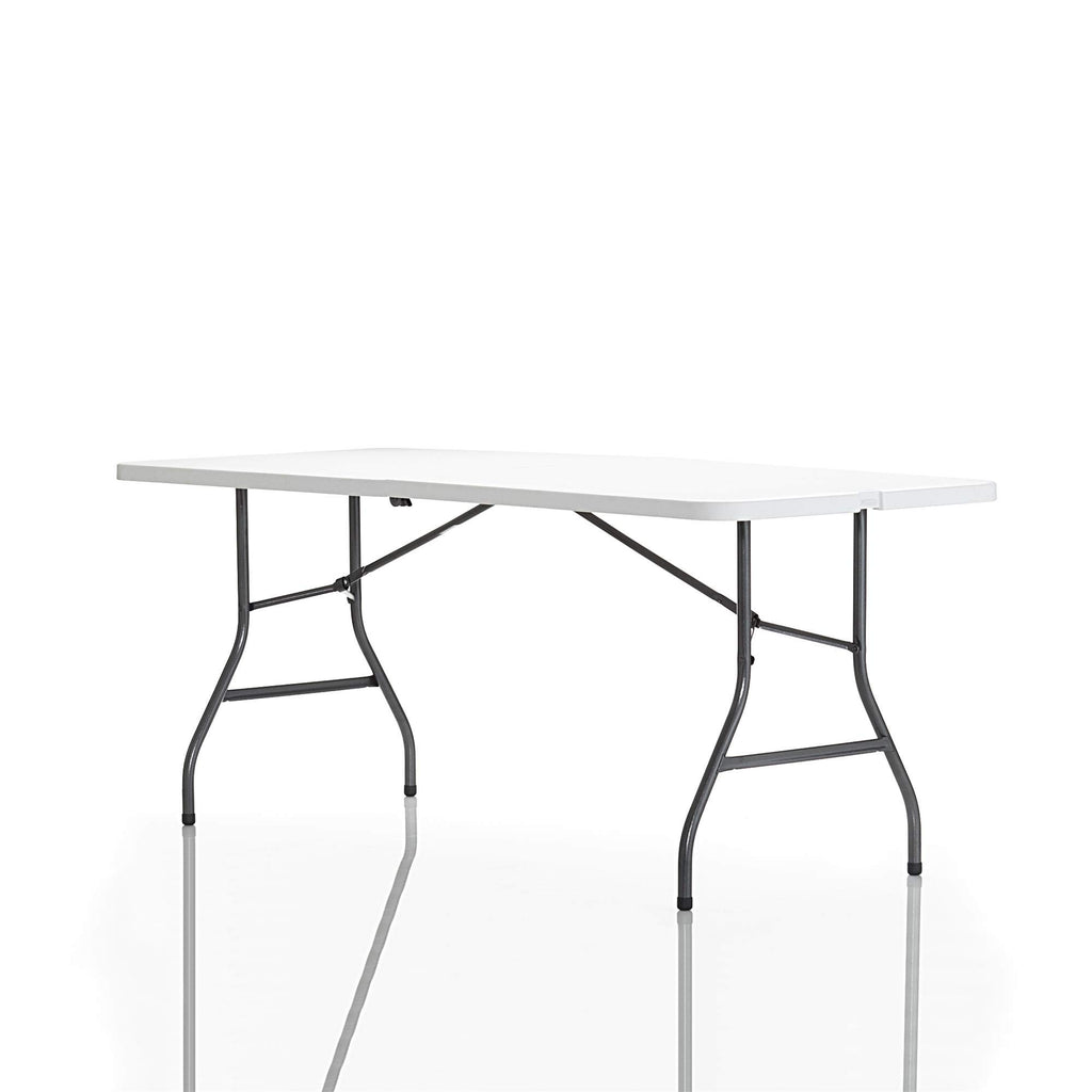 6ft White Blow Molded Folding Table U8435