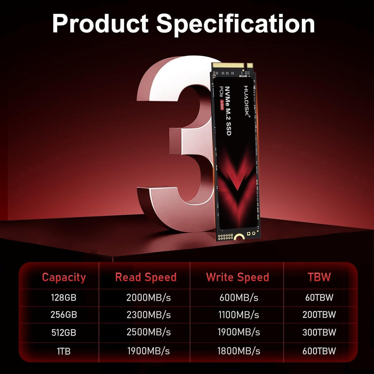 M.2 NVMe SSD 512GB Gen3x4 Internal Solid State Drive with Heatsink B5459
