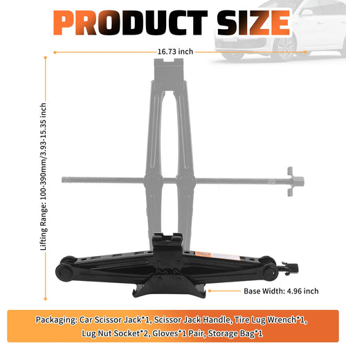 2 Ton Heavy Duty Scissor Jack Set W852