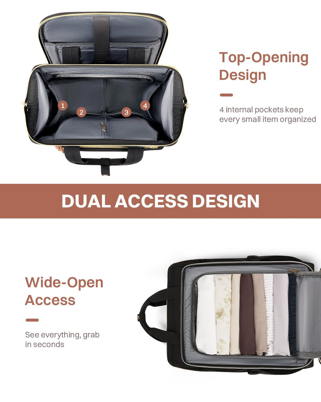 Rolling Puffer Laptop Bag Set with Wheels, 16 Inch Underseat Carry on Luggage E436