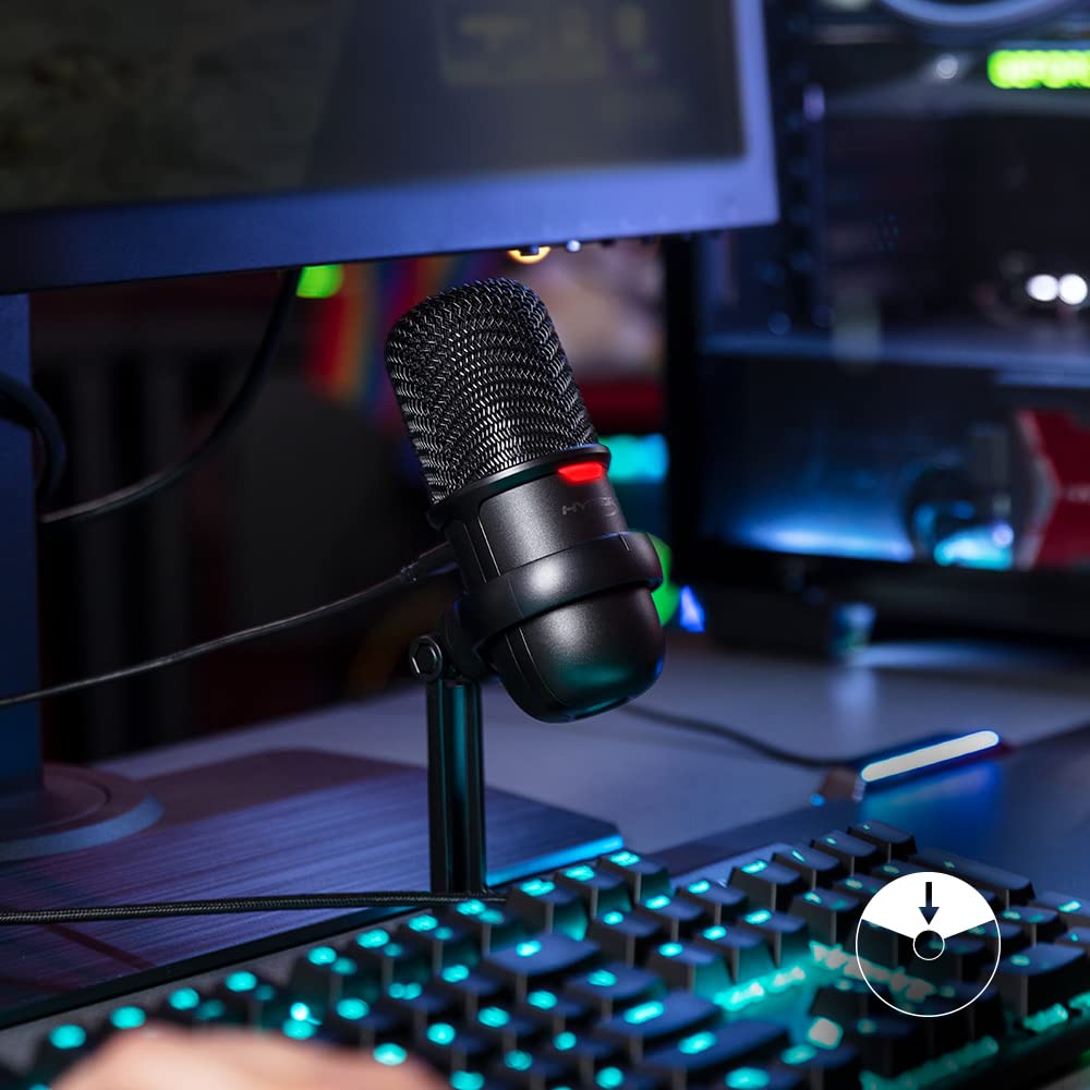 USB Condenser Gaming Microphone, Cardioid, Black C529193