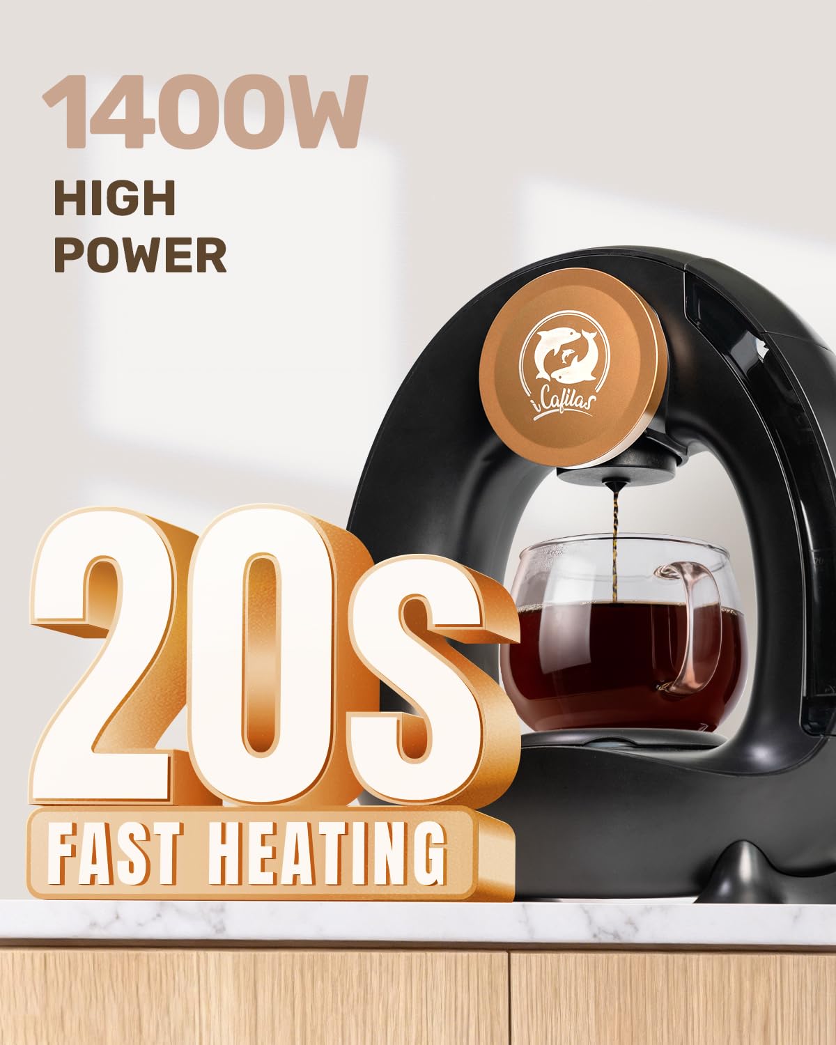 2-in-1 Mini Single Serve Coffee Maker F22465