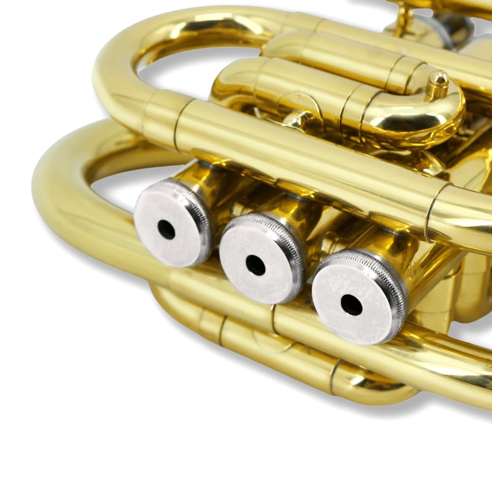 Bb Flat Brass Pocket Trumpet with 7C Mouthpiece S821