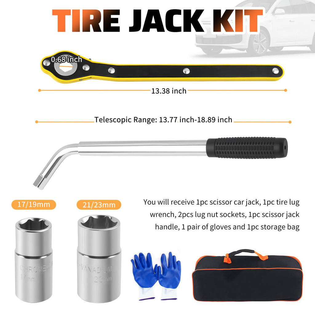 2 Ton Heavy Duty Scissor Jack Set W852