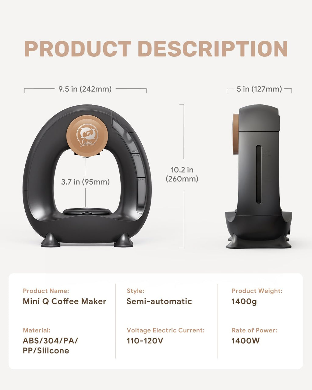 2-in-1 Mini Single Serve Coffee Maker F22465