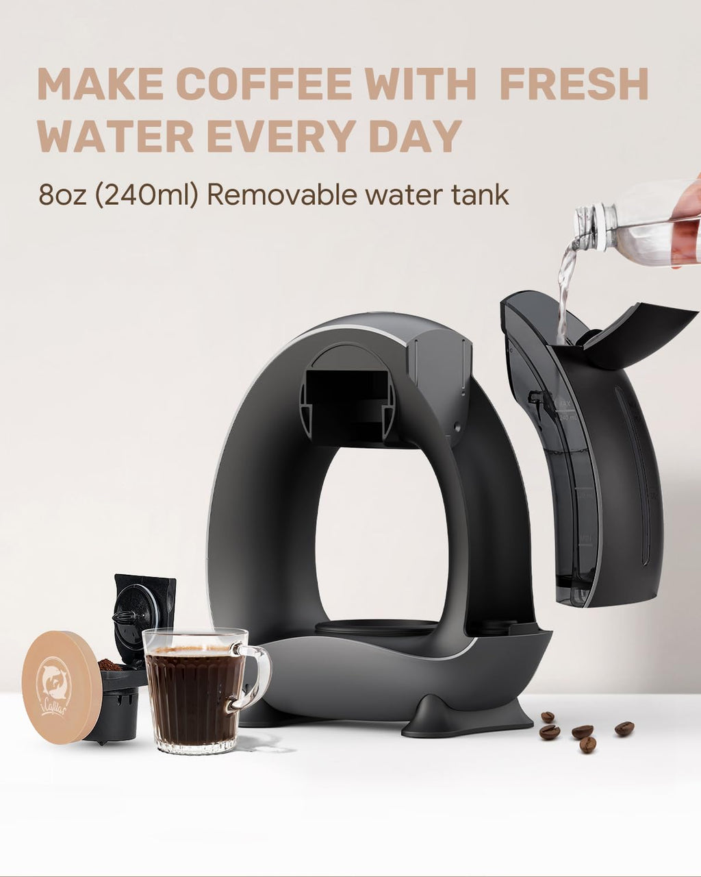 2-in-1 Mini Single Serve Coffee Maker F22465