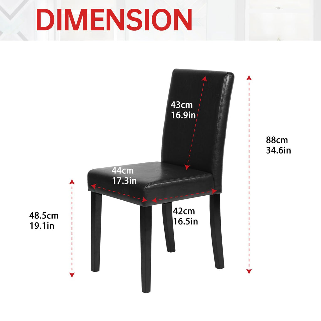 Set of 4 Black Dining Chairs X3608