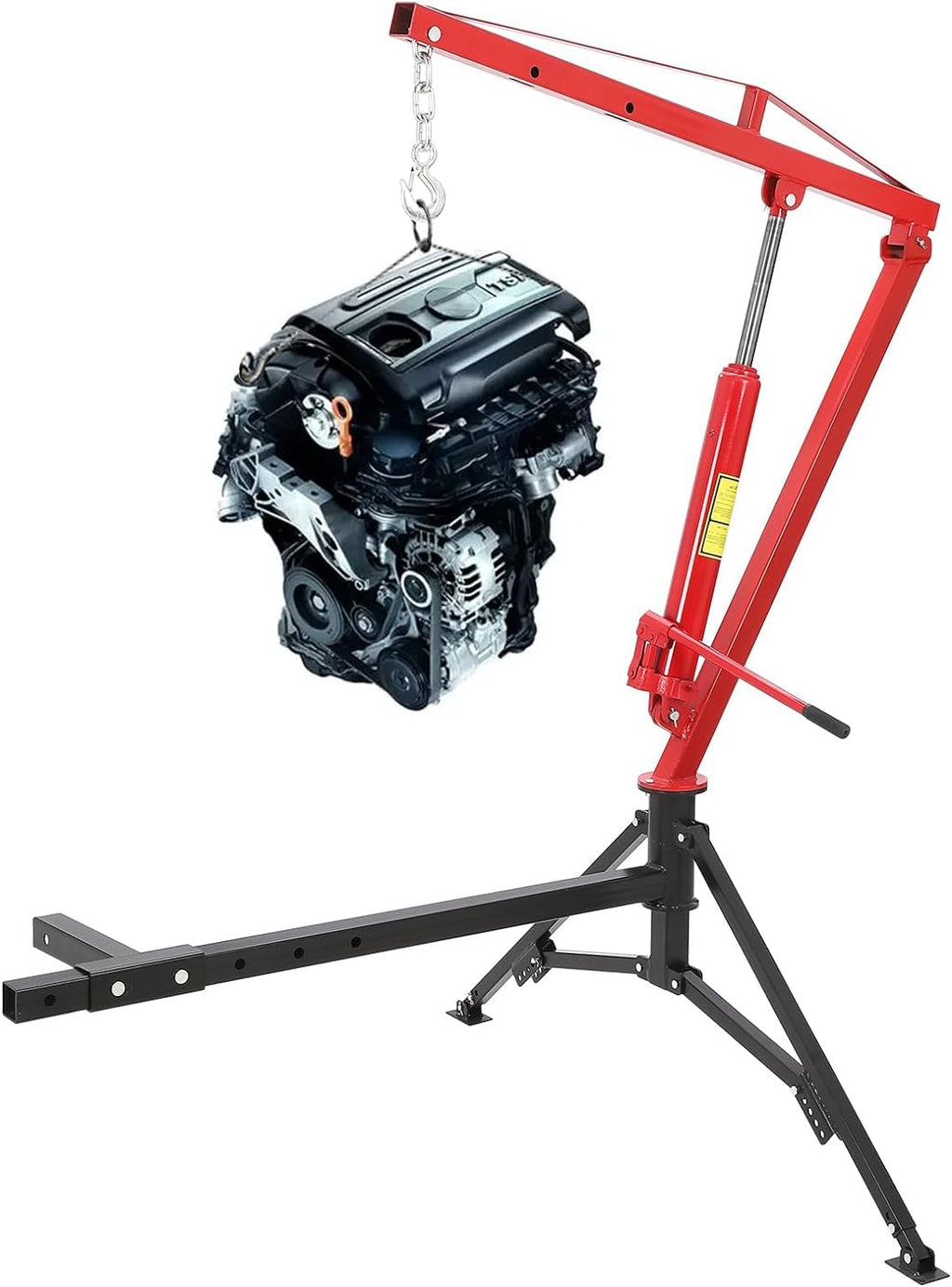Hydraulic Pickup Truck Crane, 1000 Lbs Capacity, 360° Swivel, Red X3133
