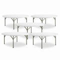 72-Inch Round Folding Tables 5-Pack Heavy-Duty Plastic T6323