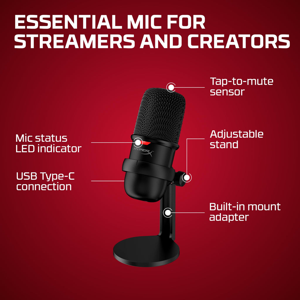 USB Condenser Gaming Microphone, Cardioid, Black C529193