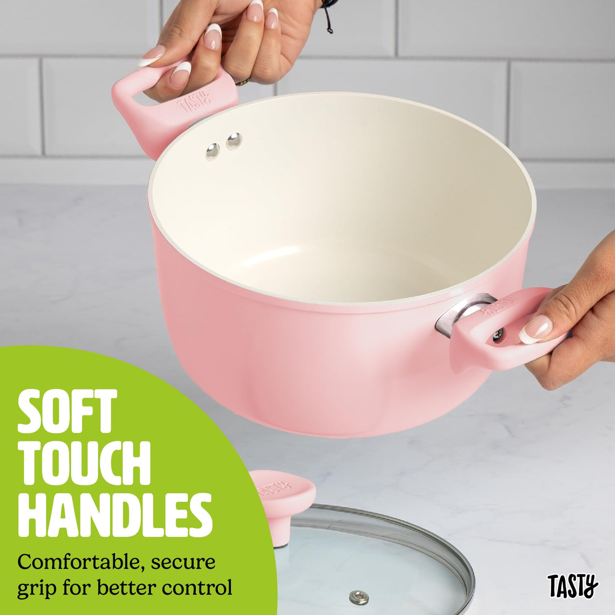12 Piece Pink Nonstick Ceramic Cookware Set U53127