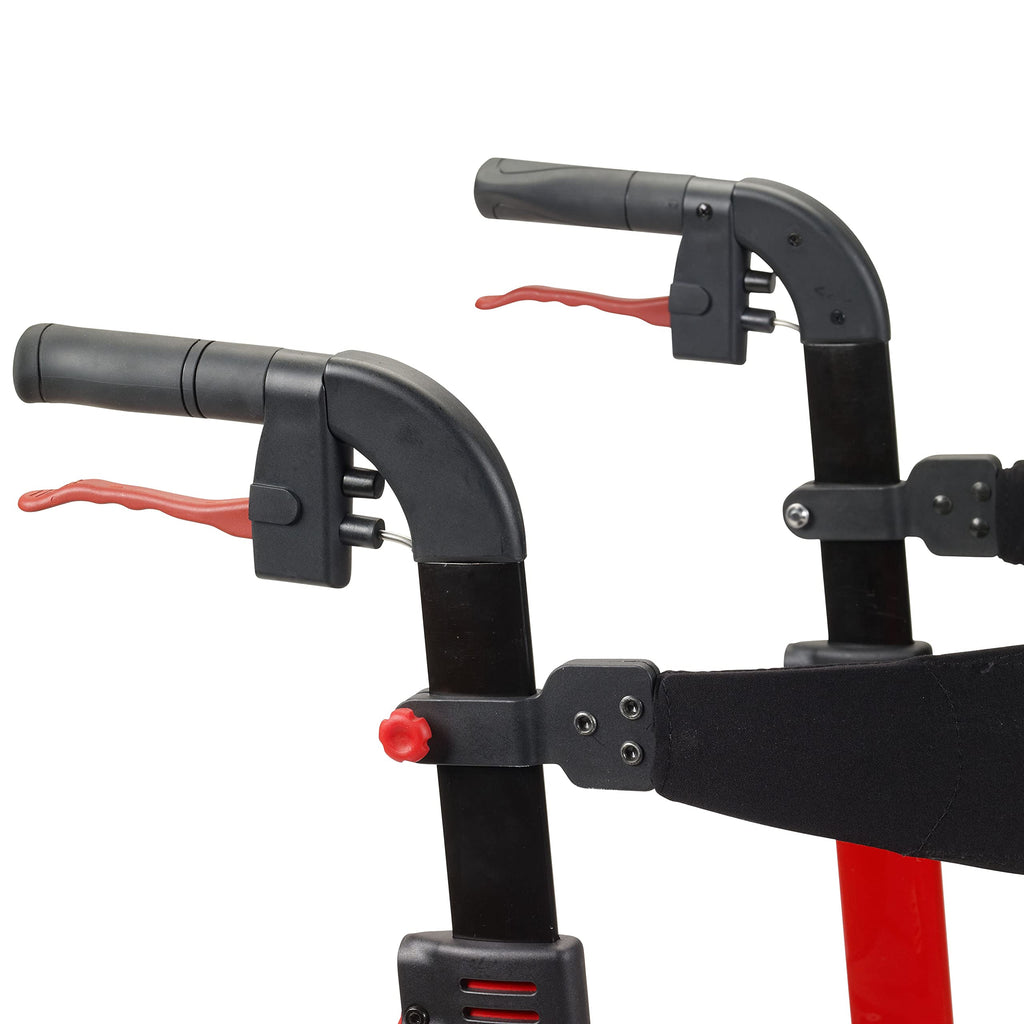 Red 4-Wheel Rollator with Seat J3698