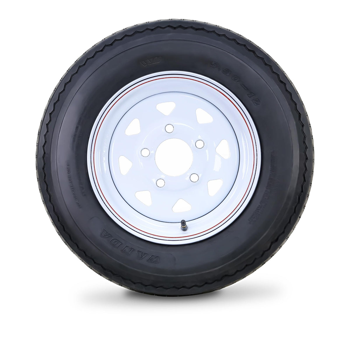 5.30-12 Trailer Tire Wheel 6-Ply White Spoke Rim D1650